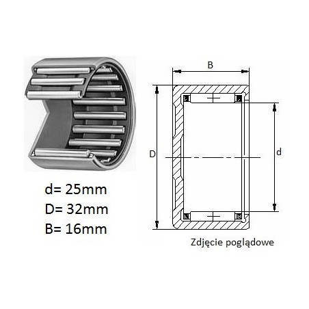 ŁOŻYSKO  IGIEŁKOWE BK 2516 