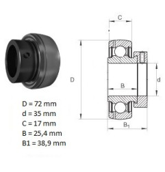 ŁOŻYSKO  SAMONASTAWNE  FD207 *     35x72x38.9/17  *