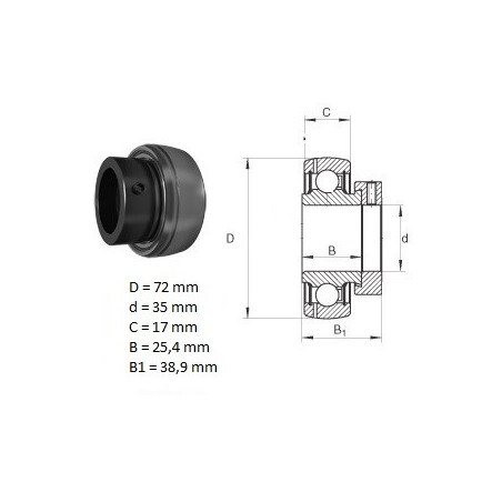ŁOŻYSKO  SAMONASTAWNE  FD207 *     35x72x38.9/17  *