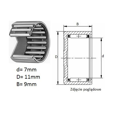 ŁOŻYSKO  IGIEŁKOWE NIEPRZELOTOWE BK 0709   NTN 