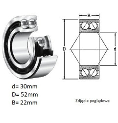 ŁOŻYSKO KULKOWE SKOŚNE DWURZĘDOWE
