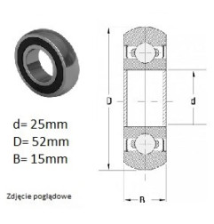 ŁOŻYSKO  KULKOWE  CS205,  UD205 2RS - 