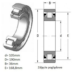 ŁOŻYSKO  WALCOWE JEDNORZĘDOWE 