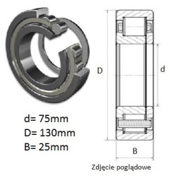 ŁOŻYSKO  WALCOWE POPRZECZ. JEDNORZĘD. 