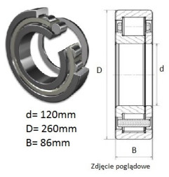 ŁOŻYSKO  WALCOWE POPRZECZ. JEDNORZĘD. NUP 2324 