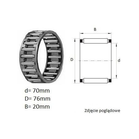 ŁOŻYSKO  IGIEŁKOWE  K70/76/20 