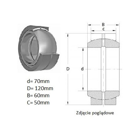 ŁOŻYSKO  PRZEGUBOWE 70/120/60 ES/K1 