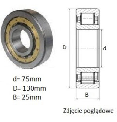 ŁOŻYSKO  WALCOWE POPRZECZ. JEDNORZĘD. NA MOSIĄDZU