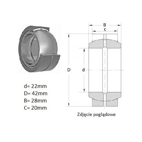 ŁOŻYSKO  PRZEGUBOWE GXS22/42/28 , GXS22.42