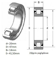 ŁOŻYSKO  WALCOWE JEDNORZĘDOWE