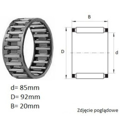 ŁOŻYSKO  IGIEŁKOWE  K85/92/20 