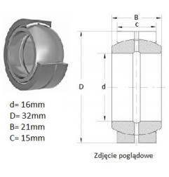 ŁOŻYSKO  PRZEGUBOWE 16/32/21-15 