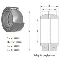 ŁOŻYSKO  PRZEGUBOWE 70/120/70-45 
