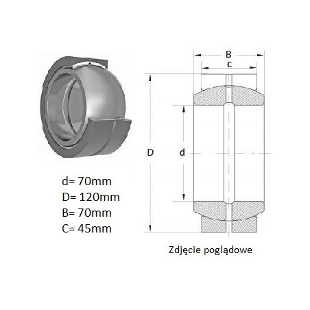 ŁOŻYSKO  PRZEGUBOWE 70/120/70-45 