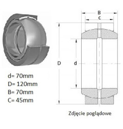 ŁOŻYSKO  PRZEGUBOWE 70/120/70 