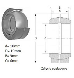 ŁOŻYSKO  PRZEGUBOWE 10/19/9-6  PGE10 ISKRA