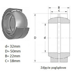 ŁOŻYSKO PRZEGUBOWE 32/50/22-18 PGE32/50 XG ISKRA