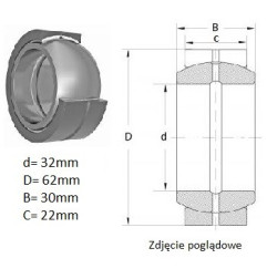 ŁOŻYSKO  PRZEGUBOWE 32/62/30-22  PGE32/62 XG ISKRA 