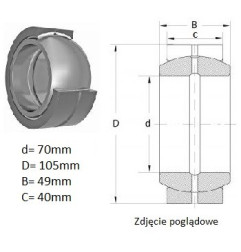 ŁOŻYSKO  PRZEGUBOWE 70/105/49-40  PGE70 ISKRA 