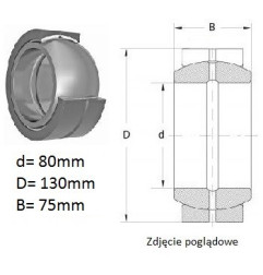ŁOŻYSKO PRZEGUBOWE 80/130/75-50 PGE80/130 ISKA ISKRA 