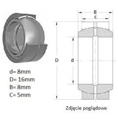 ŁOŻYSKO  PRZEGUBOWE 8/16/8-5  PGE8 ISKRA 