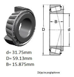 ŁOŻYSKO  STOŻKOWE LM67048/10,  CBK088 ( op.przemysłowe )