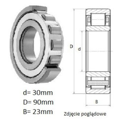ŁOŻYSKO  WALCOWE POPRZECZ. JEDNORZĘD. 
