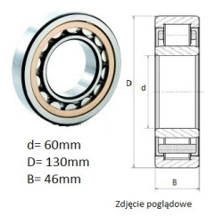 ŁOŻYSKO  WALCOWE POPRZECZ. JEDNORZĘD. NA MOSIĄDZU
