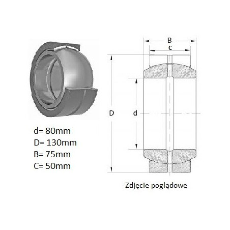 ŁOŻYSKO  PRZEGUBOWE FO 80/130/75-50  PGE80/130