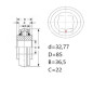 Łożysko kulkowe z otworem kwadratowym 4-KĄT 32,776x85x36,50/22