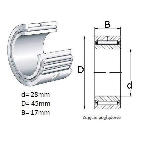 ŁOŻYSKO  IGIEŁKOWE NA 49/28 R 