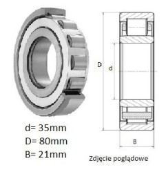 ŁOŻYSKO  WALCOWE POPRZECZ. JEDNORZĘD.FAG 
