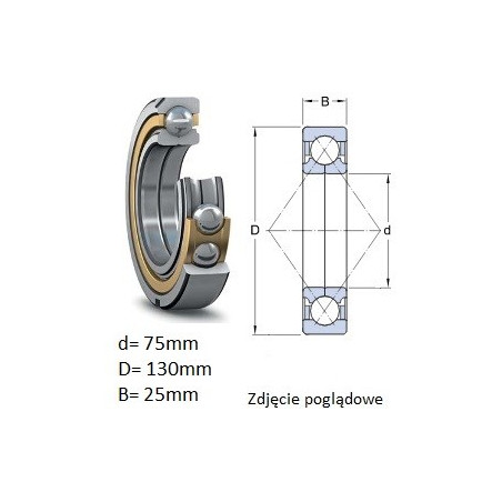 ŁOŻYSKO KUL.SKOŚNE JEDNORZĘDOWE QJ207 MPA FAG 75x130x25