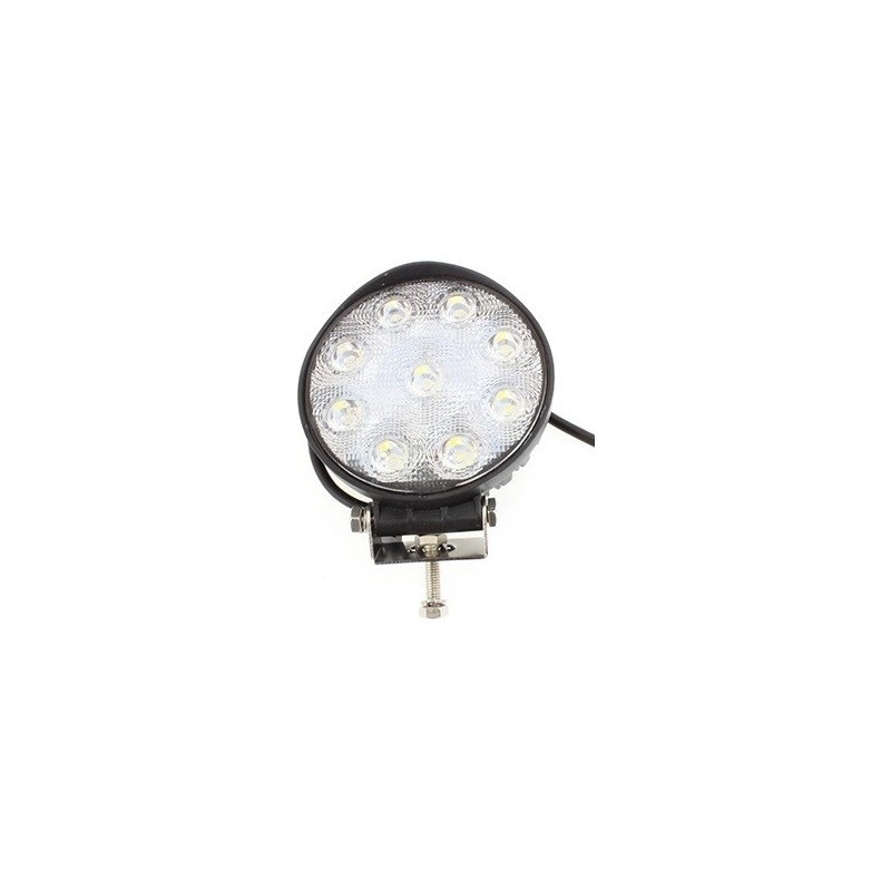 LAMPA ROBOCZA LED OKRĄGŁA 9x3W OBUDOWA ALUMINIOWA 116mm/43mm 12-24V   ( 1008 )