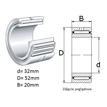 ŁOŻYSKO  IGIEŁKOWE NA 49/32 R