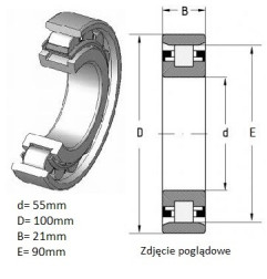 ŁOŻYSKO  WALCOWE JEDNORZĘDOWE N 211 W