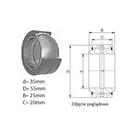 ŁOŻYSKO  PRZEGUBOWE 35/55/25-20 GE35ET 2RS