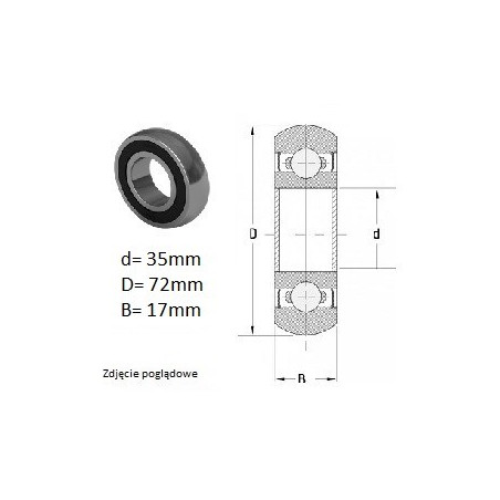 ŁOŻYSKO  KULKOWE  K6207 K 2RS