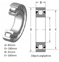 ŁOŻYSKO  WALCOWE JEDNORZĘDOWE 