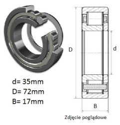 ŁOŻYSKO  WALCOWE POPRZECZ. JEDNORZĘD. 