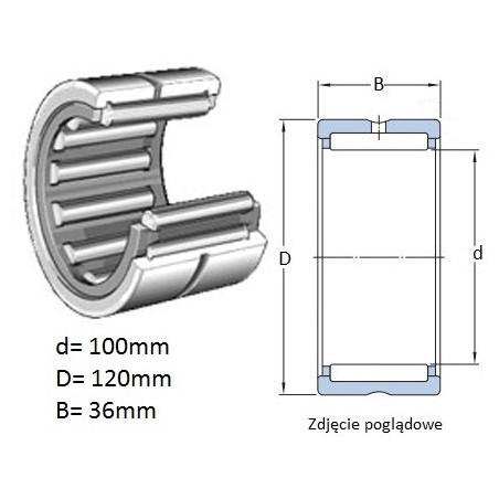 ŁOŻYSKO  IGIEŁKOWE NK 100/36 