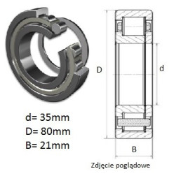 ŁOŻYSKO  WALCOWE POPRZECZ. JEDNORZĘD. 