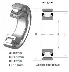 ŁOŻYSKO  WALCOWE JEDNORZĘDOWE 