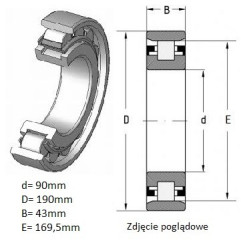 ŁOŻYSKO  WALCOWE JEDNORZĘDOWE 