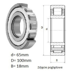 ŁOŻYSKO  WALCOWE POPRZECZ. JEDNORZĘD. 