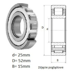 ŁOŻYSKO  WALCOWE  JEDNORZĘD.