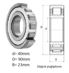 ŁOŻYSKO  WALCOWE POPRZECZ. JEDNORZĘD. 