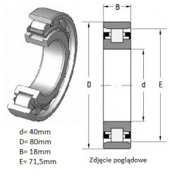 ŁOŻYSKO  WALCOWE JEDNORZĘDOWE 