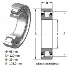 ŁOŻYSKO  WALCOWE JEDNORZĘDOWE 