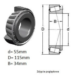 ŁOŻYSKO  STOŻKOWE JEDNORZĘD.  T7FC 055